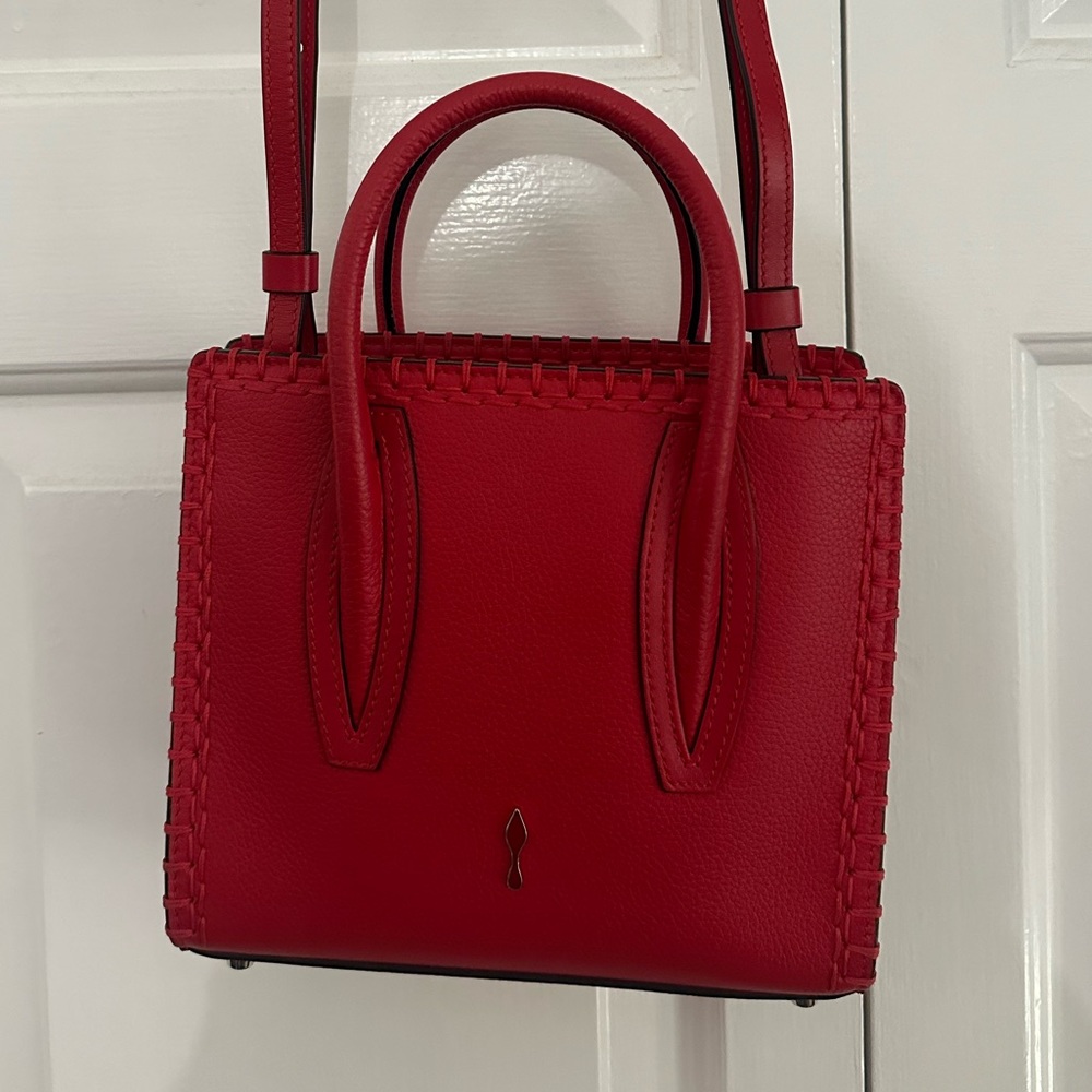 Christian Louboutin Paloma Tote Whipstitch Leather and Suede Mini